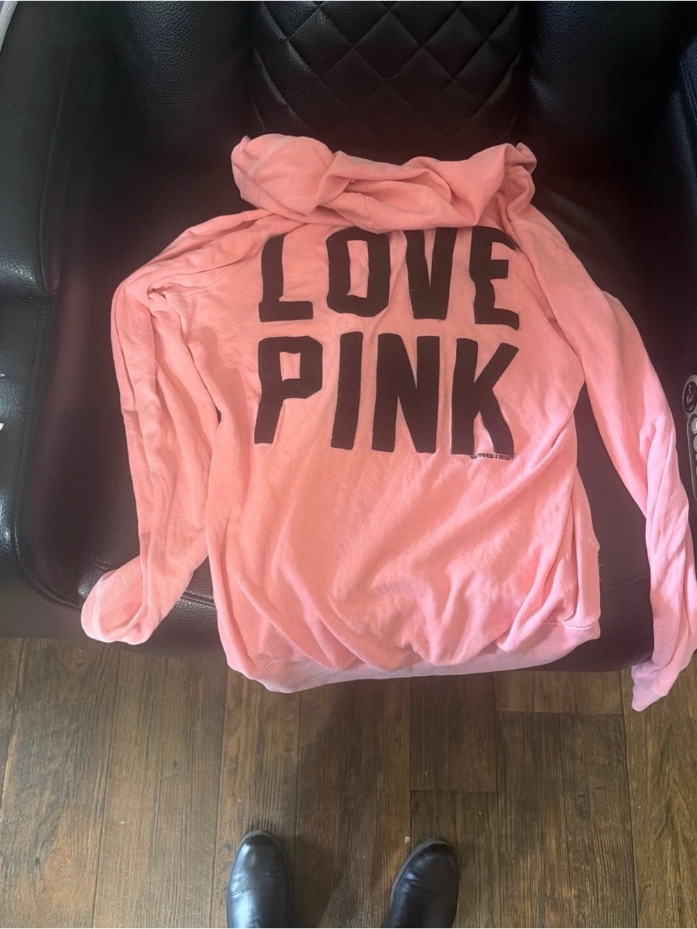 PINK Victoria's Secret Light Pink "LOVE PINK" Pullover Hoodie